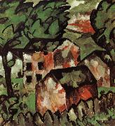 Kasimir Malevich The red house in view oil